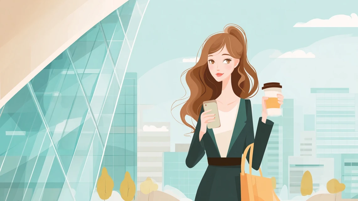 Temu1万円特典条件をチェックする女性の画像