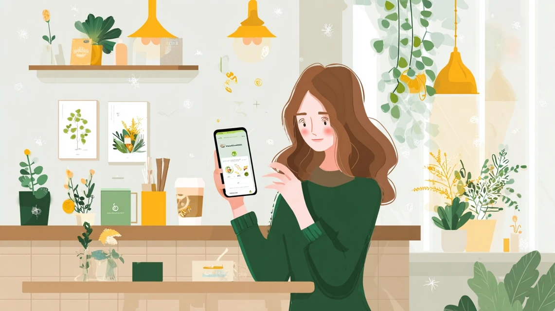 チュチュアンナ誕生日クーポン活用を調べる女性の画像