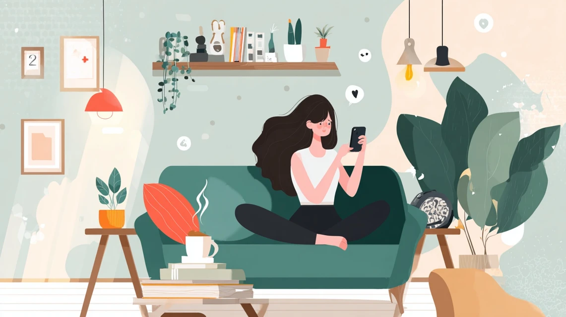 Pixioセール時期を確認する女性の画像
