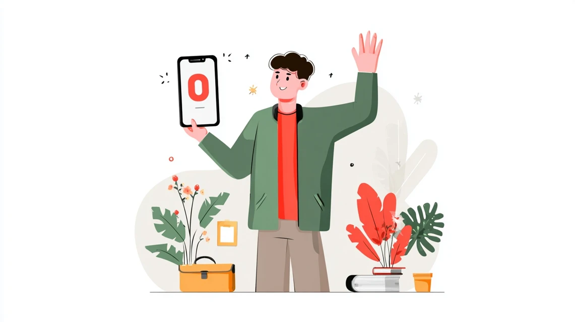 健康管理機能を確認する日本人男性の画像
