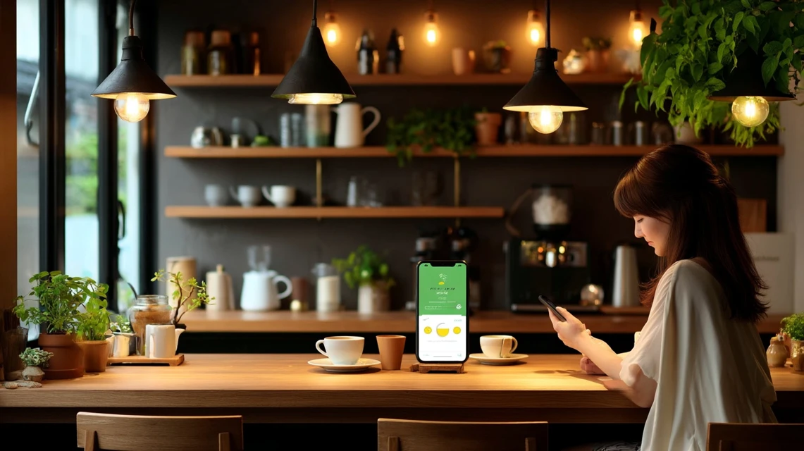 入浴料金を確認する日本人の画像
