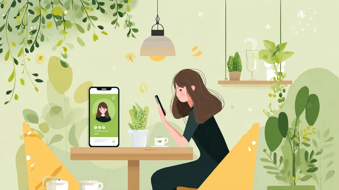 大江戸温泉の節約ステップを確認する女性の画像
