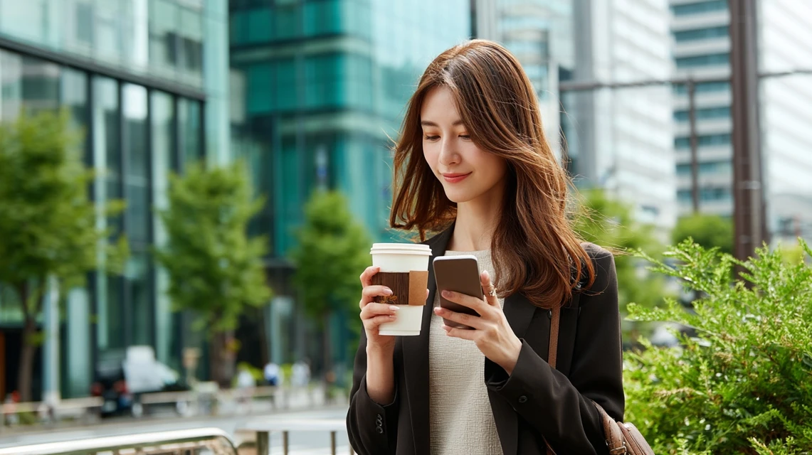 食事プラン情報を見る女性の画像
