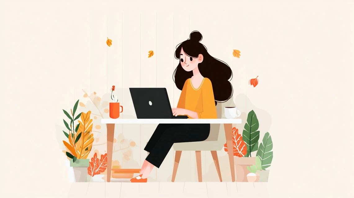 ネル返品情報を見る日本人女性の画像