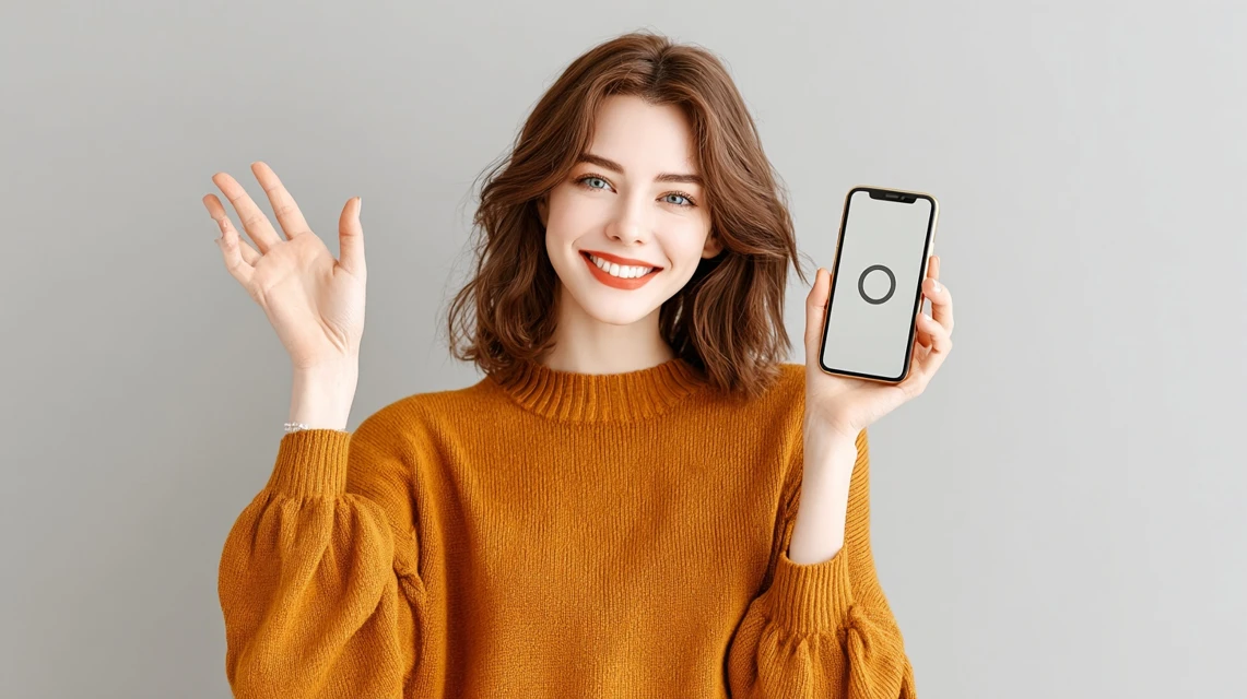 口コミ内容を確認する日本人の手元が写る構図