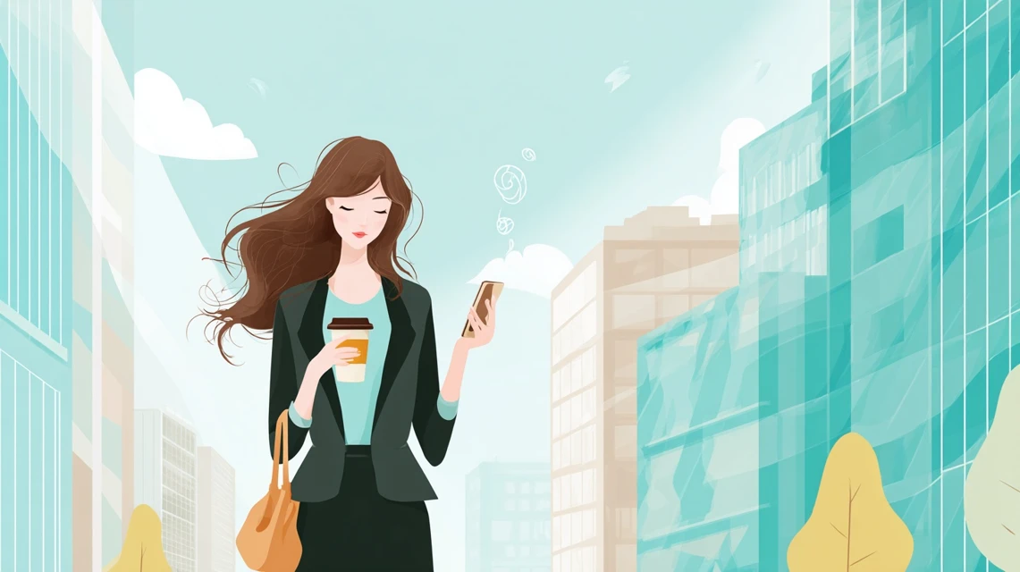 会員登録手順を見る女性の画像
