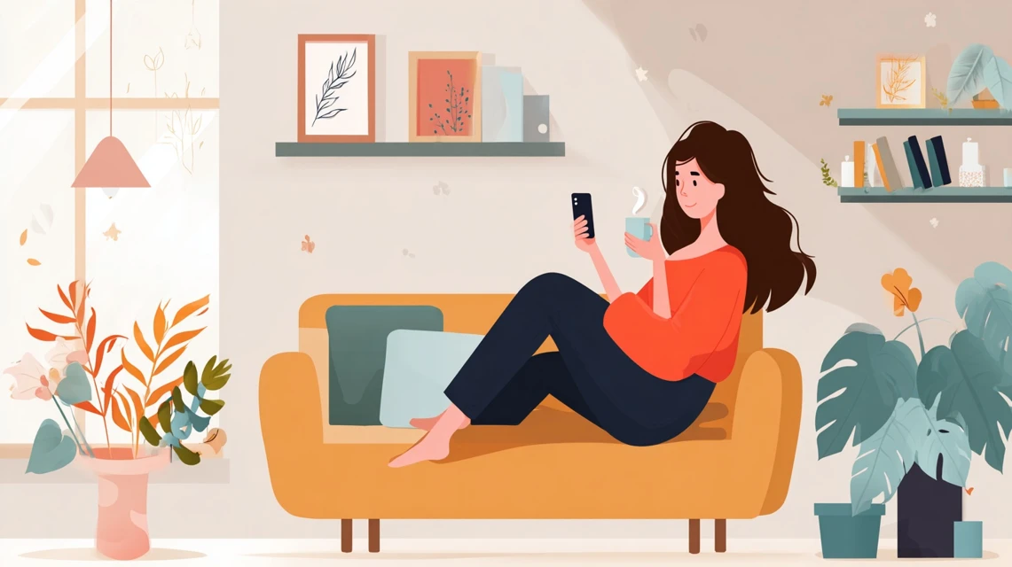 エニピル定期配送の仕組みを見る女性の画像
