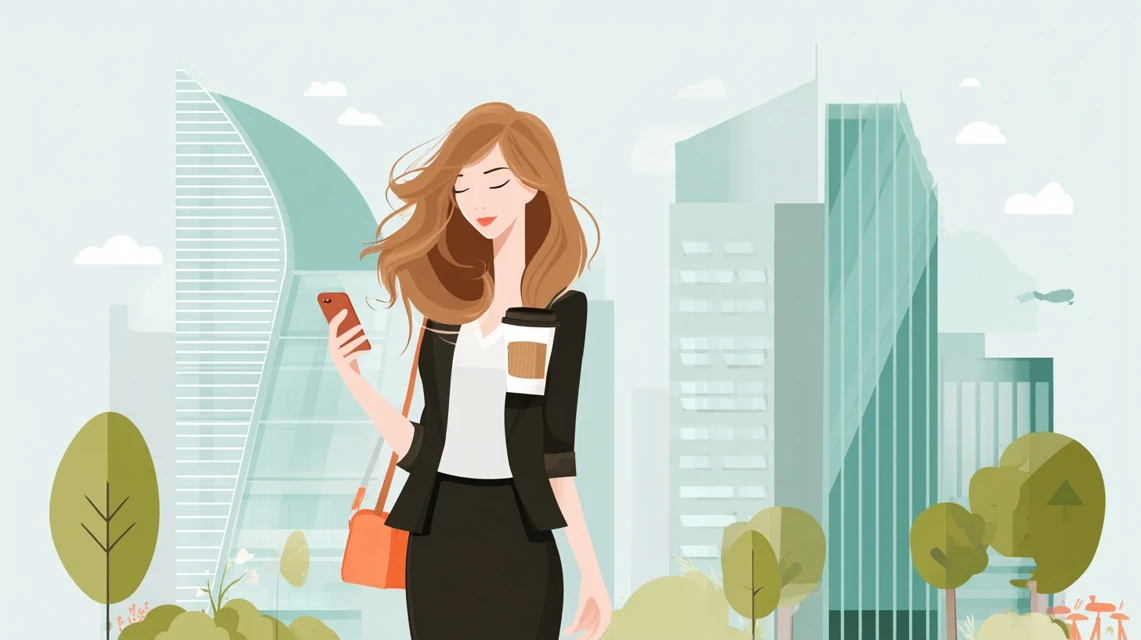 ランチ時間を確認する日本人の画像
