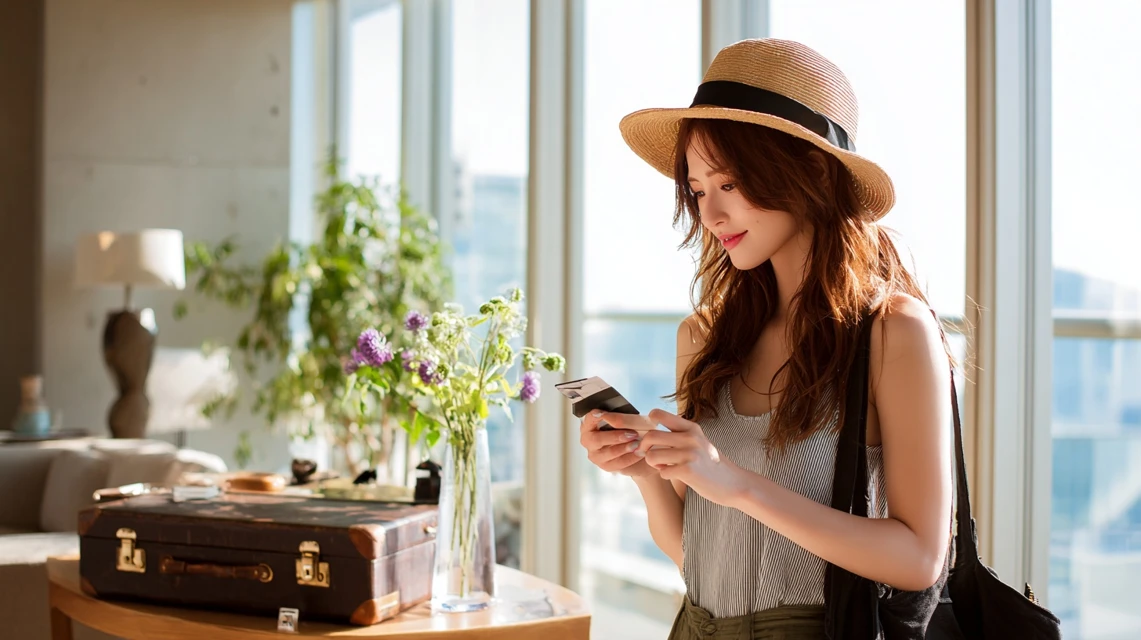 JAF優待を使って名古屋港水族館を訪れる日本人女性