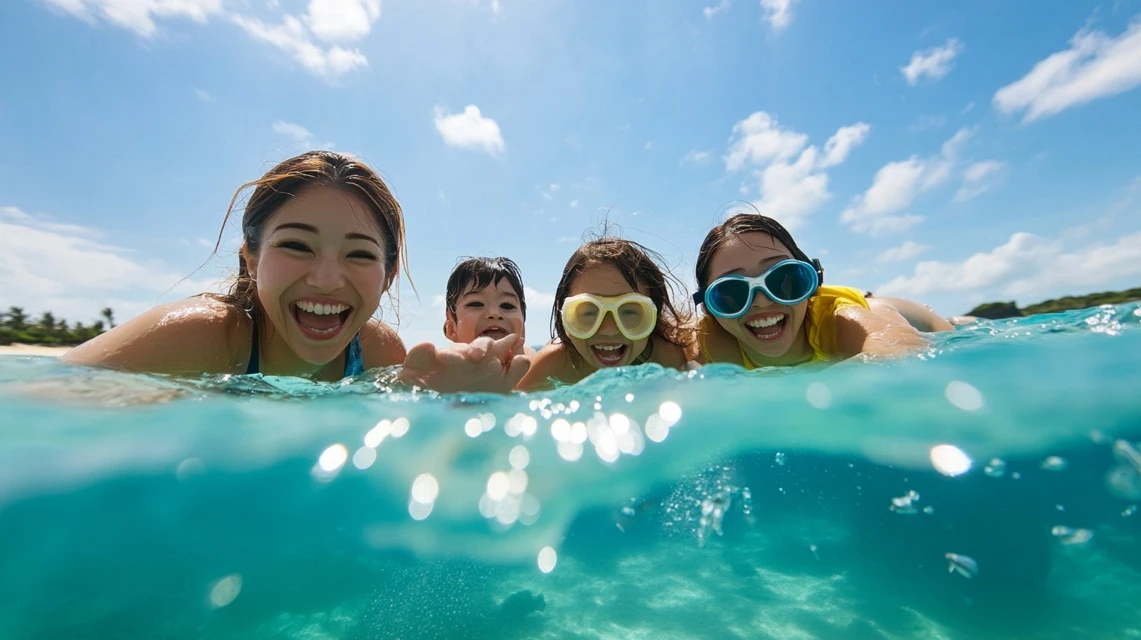 沖縄県民が体験付きホテルプランを楽しむ様子
