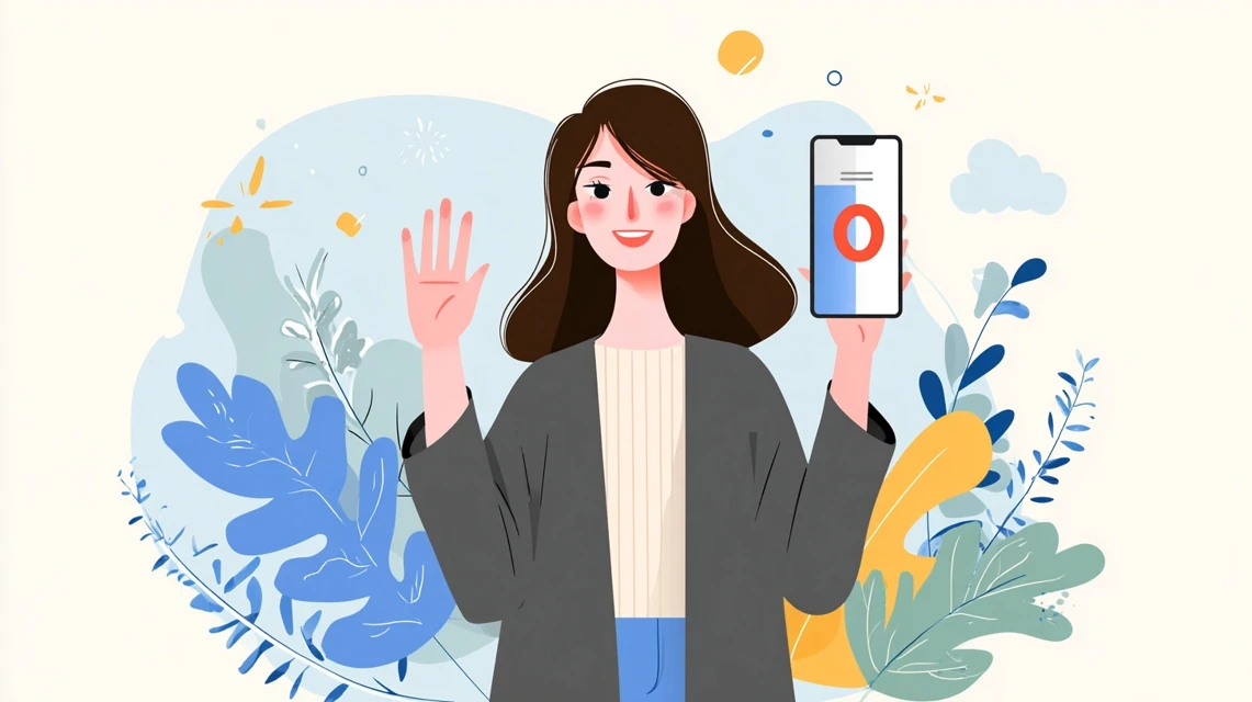 会場アクセスを調べる女性の画像