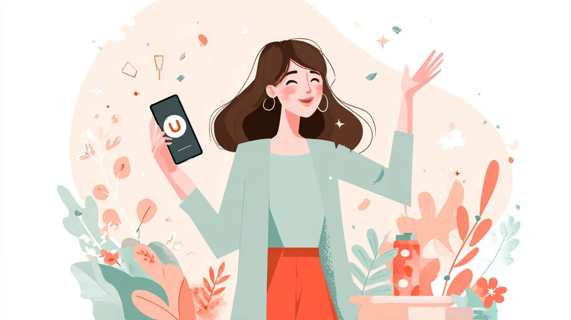 500円割引併用法を確認する女性の画像
