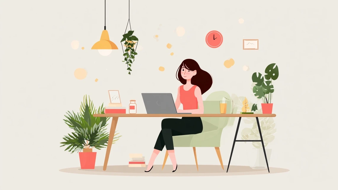 支払い方法を確認する女性の画像
