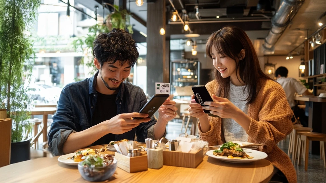 JAFとドコモの割引を比較する様子