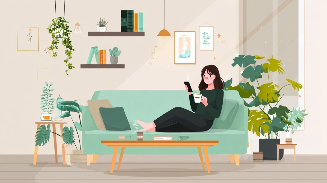 イオンネットスーパー関東限定送料無料クーポンコードを探す女性
