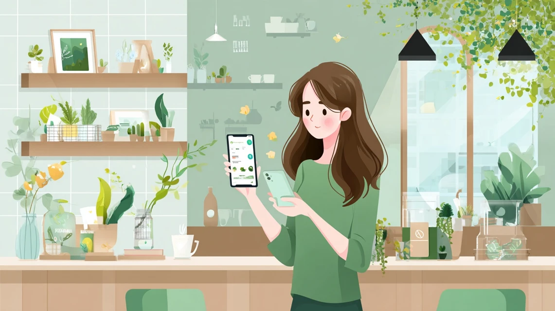 ビューカードのキャンペーンコードで申し込みを確認する日本人
