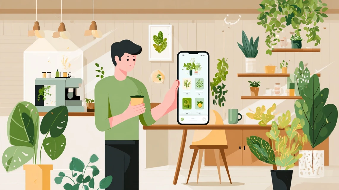 販売店割引を比較する日本人男性の画像
