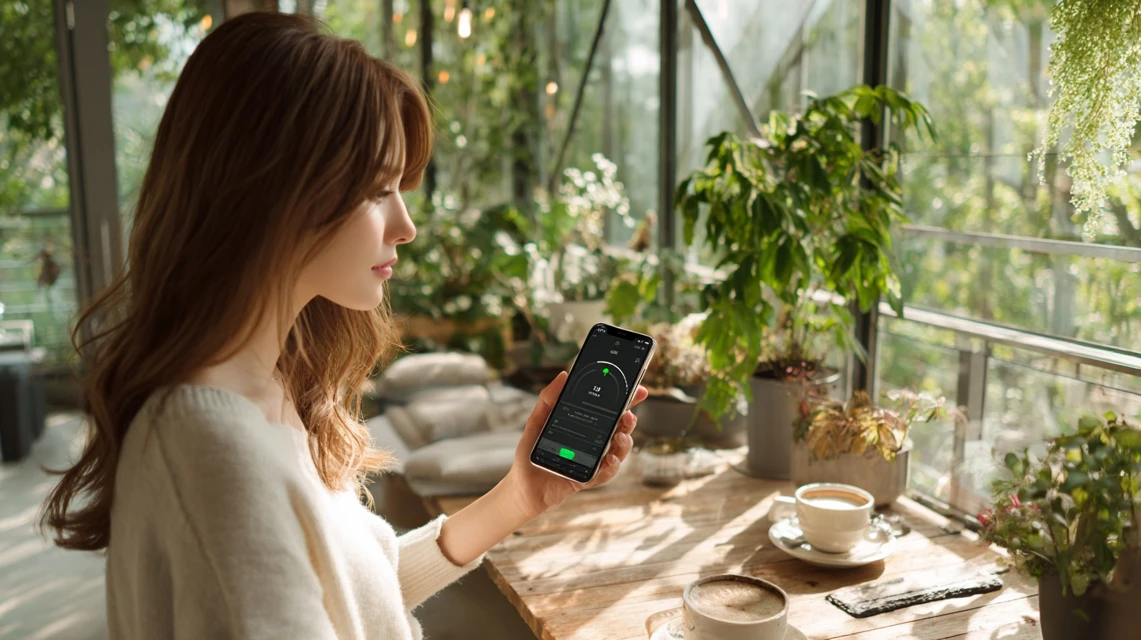 割引注意点を確認する日本人の画像