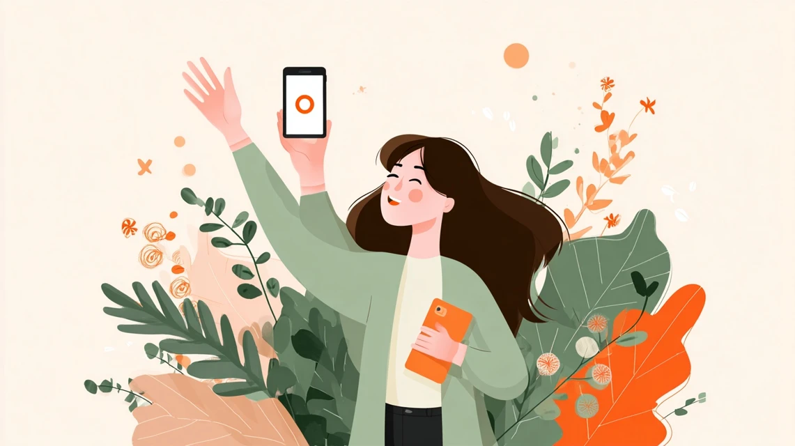 大江戸温泉の会員特典をチェックする女性の画像
