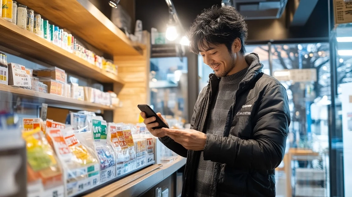 男性がスマホでイベント日程を確認
