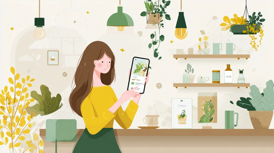 登録特典を確認する女性の画像
