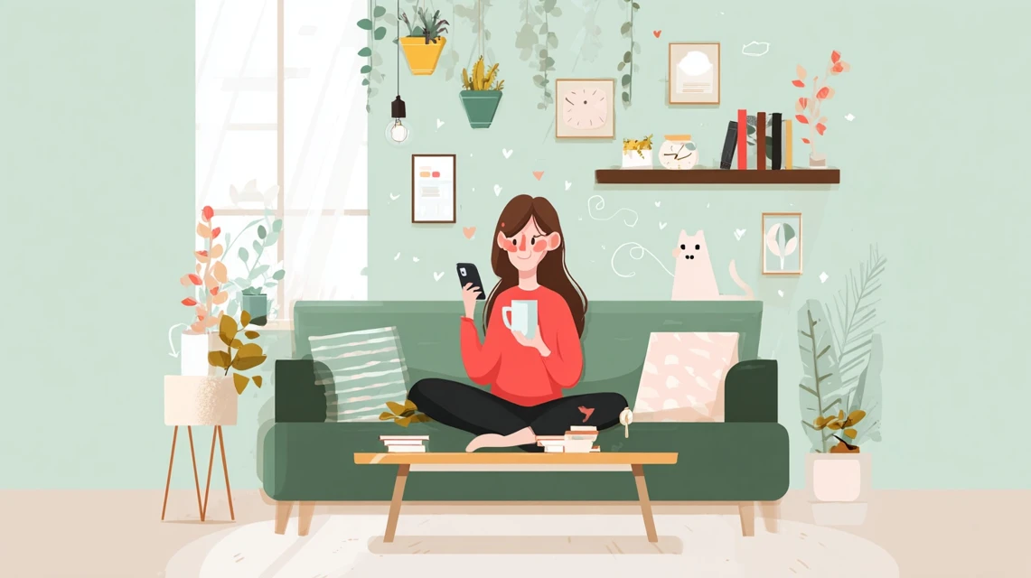 クーポンが表示されず原因を設定画面で確認する日本人
