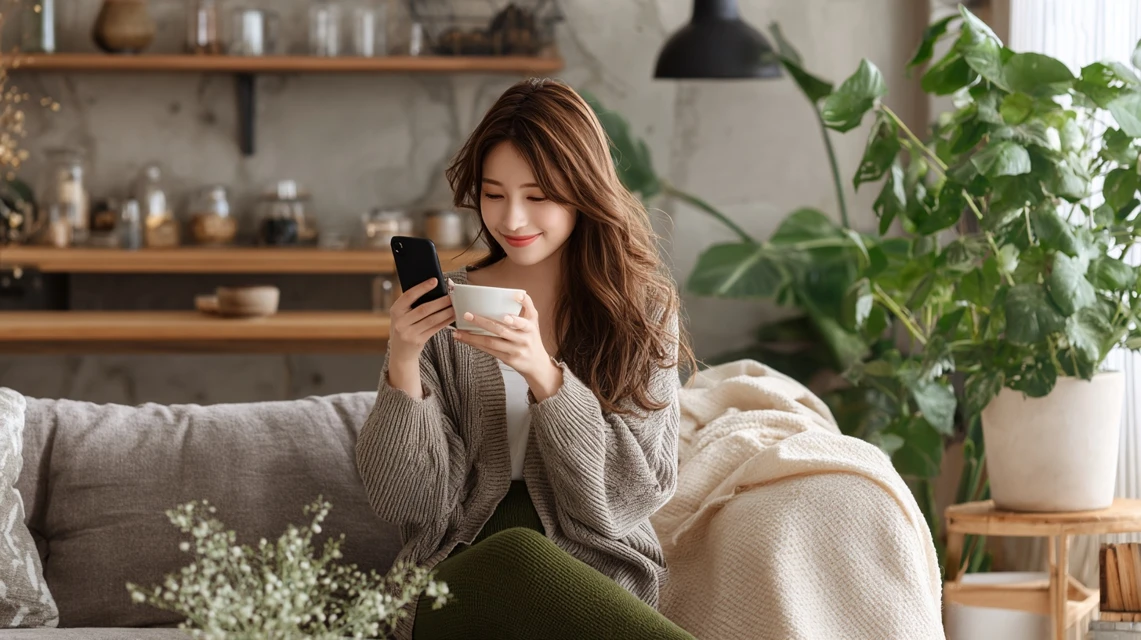 会員特典を把握する日本人の画像
