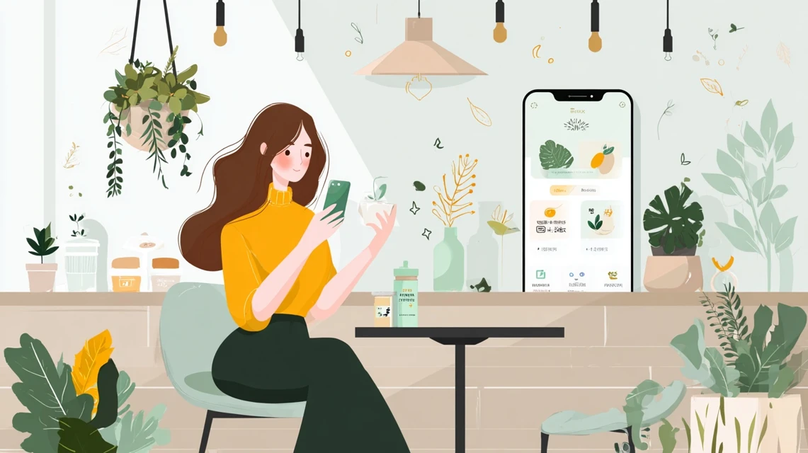 マイルでjalラウンジクーポン入手方法をチェックする女性