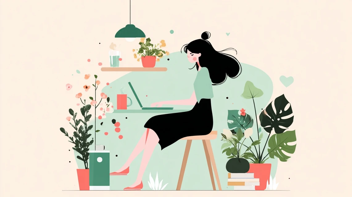 大型割引キャンペーンを確認する女性の画像
