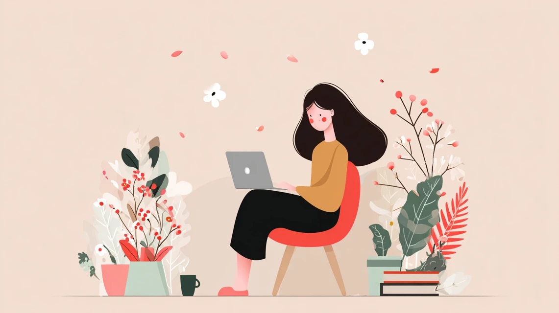 安全な利用方法を確認する女性の画像