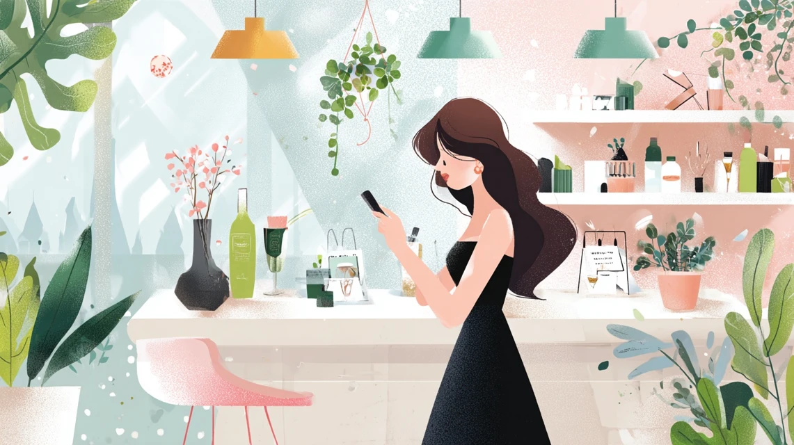 日本人が割引内容を比較している様子
