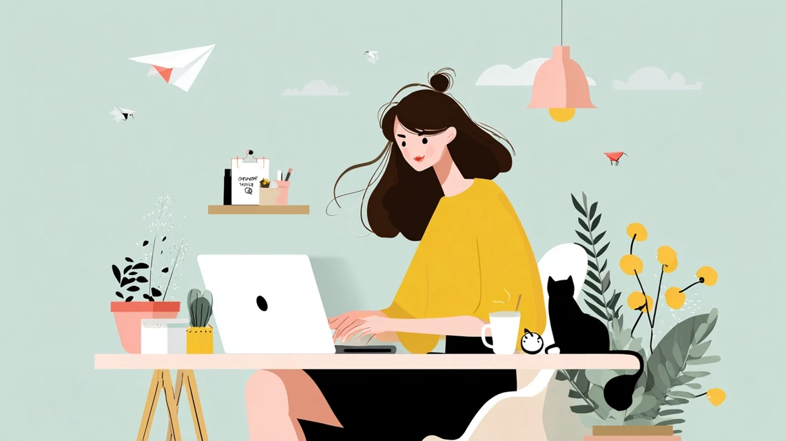 キューテンLINE特典を確認する女性の画像