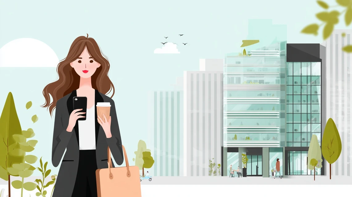 お買物アプリでクーポン選択手順を見直す女性
