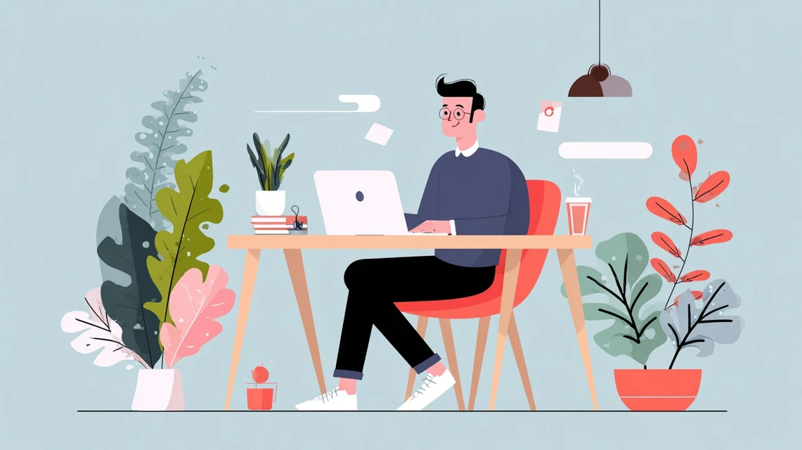 セール時期を確認する男性の画像