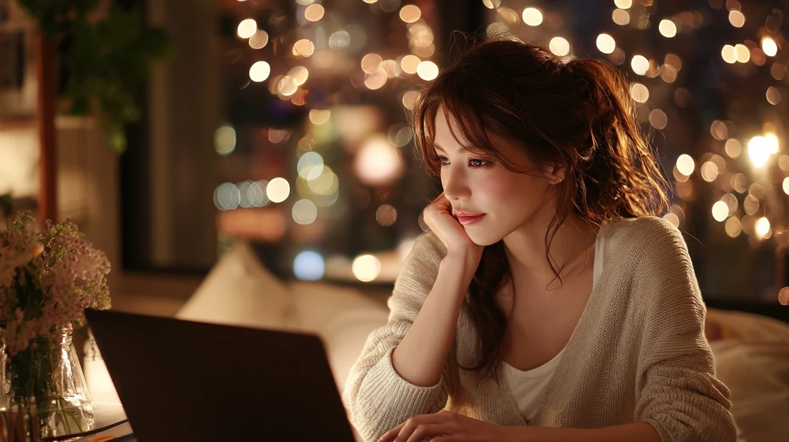 女性が適用手順を見直している画像
