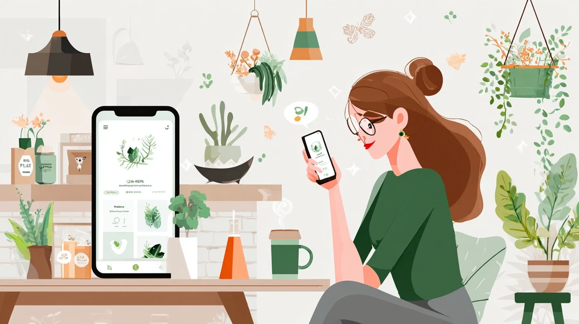 AliExpress割引方法を見る日本人女性の画像