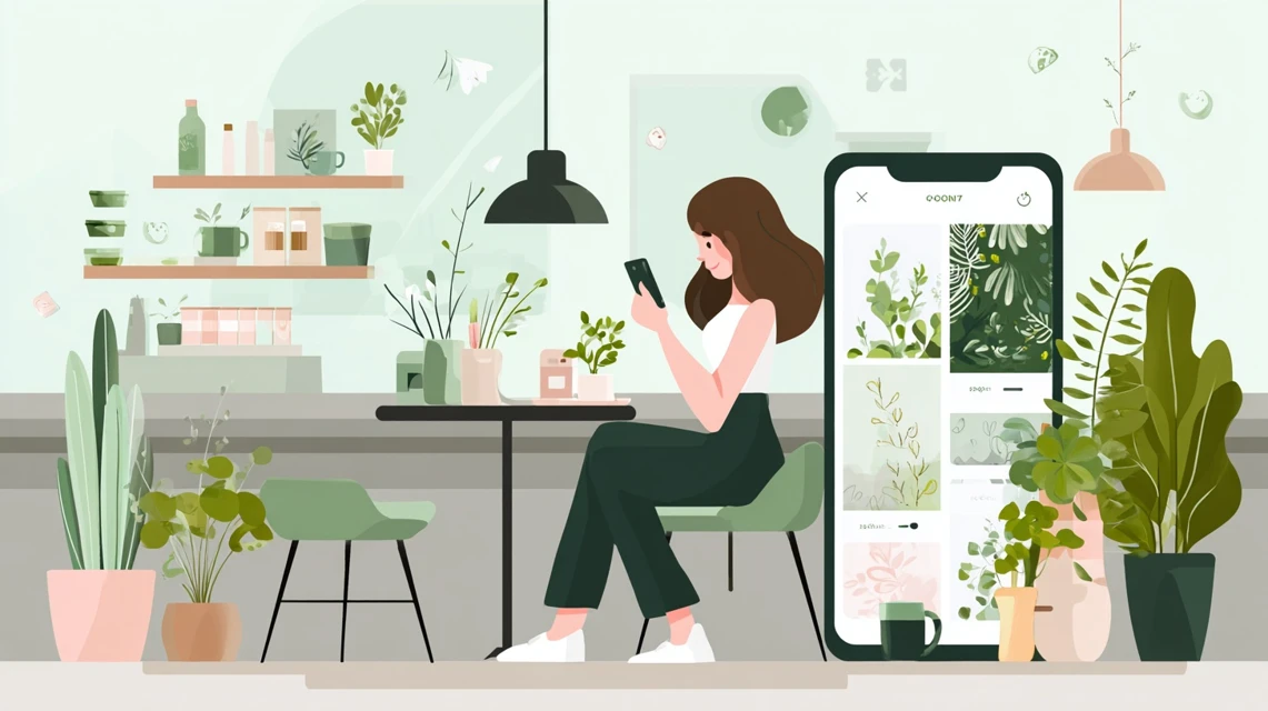 15000ポイント入会特典の受取方法を見る女性の画像
