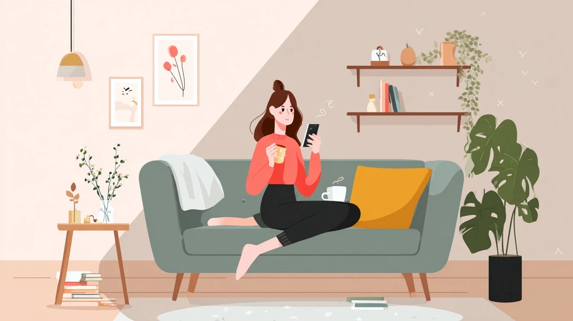 チュチュアンナ誕生日ポイント確認中の女性の画像