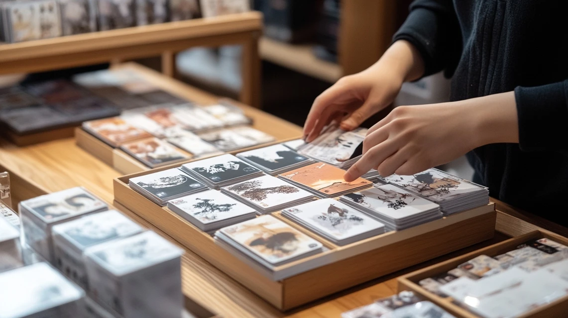 gジェネ紙コードを整理する日本人の手元