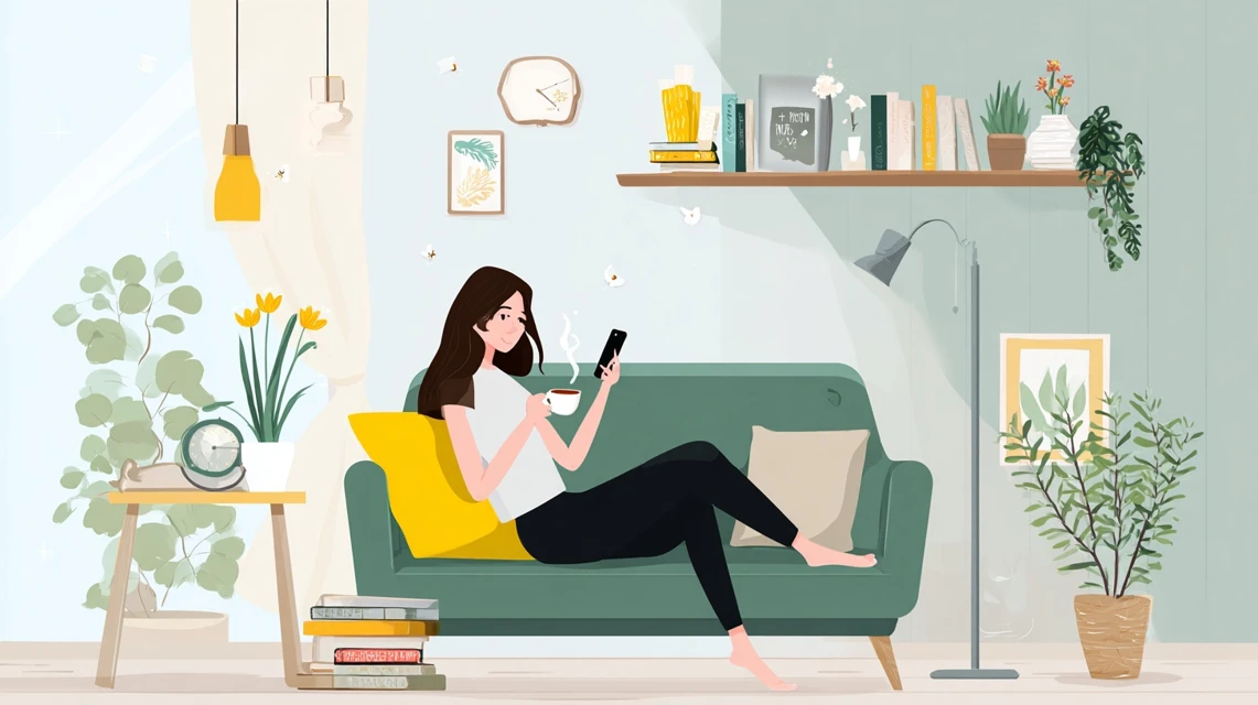 カード特典の付与時期を確認する日本人の画像
