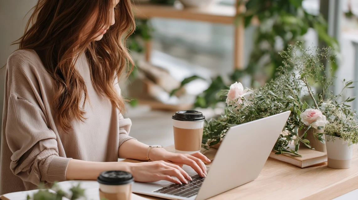 ドコモ無料券を確認する日本人女性の画像
