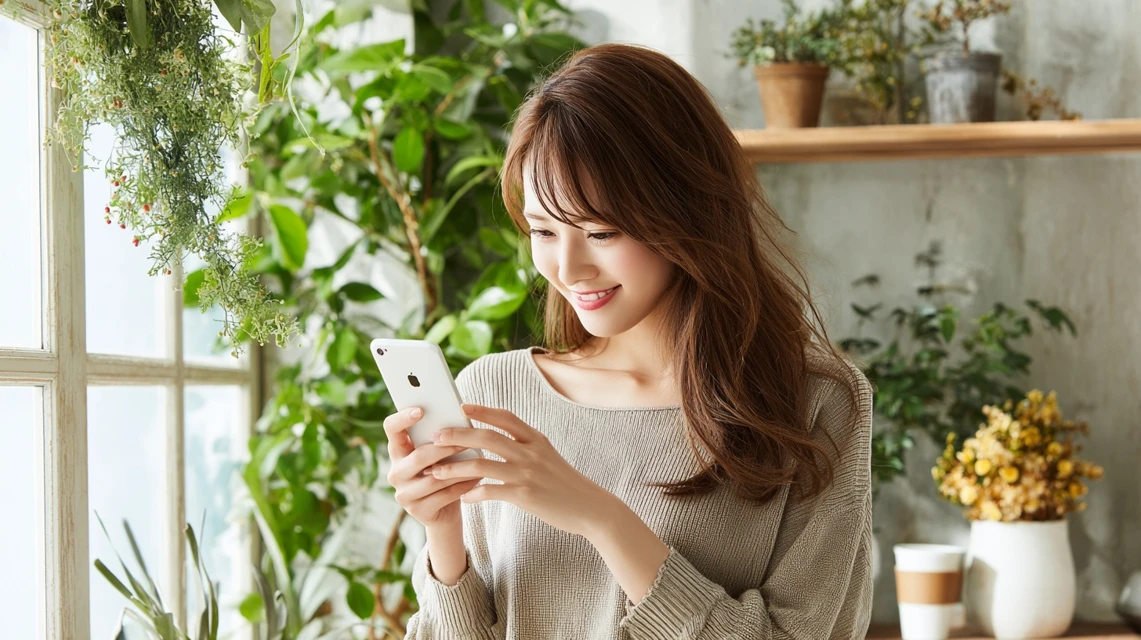 楽天トラベルでいわき市の宿泊クーポンを活用する日本人女性