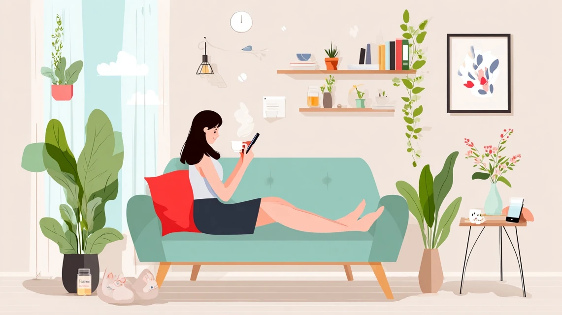 楽天クーポン金額条件を調べる日本人女性の画像