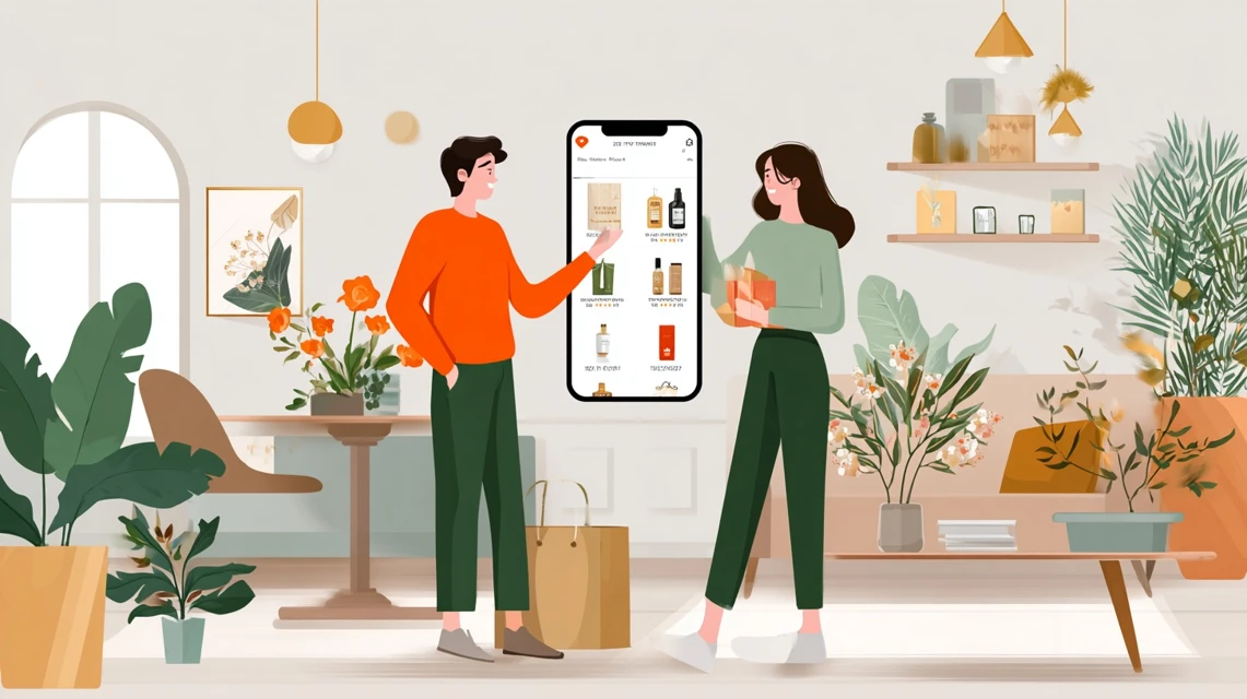 クーポン入力画面を見る日本人の姿
