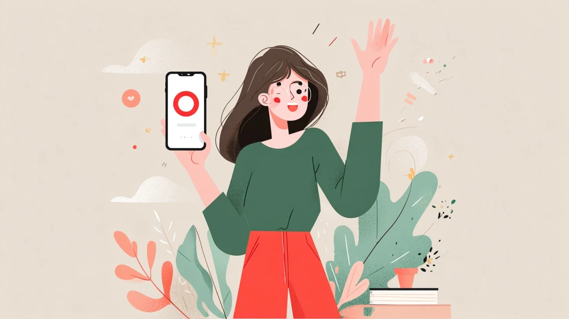 コード入力手順を確認する女性の画像