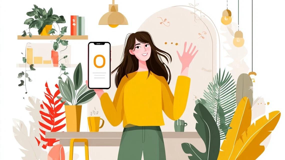 JAF優待を調べる女性の画像