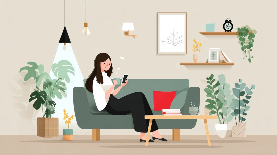 国際線でのjalラウンジクーポン利用手順を見る女性