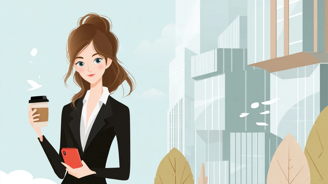 季節セールを確認する日本人女性の画像