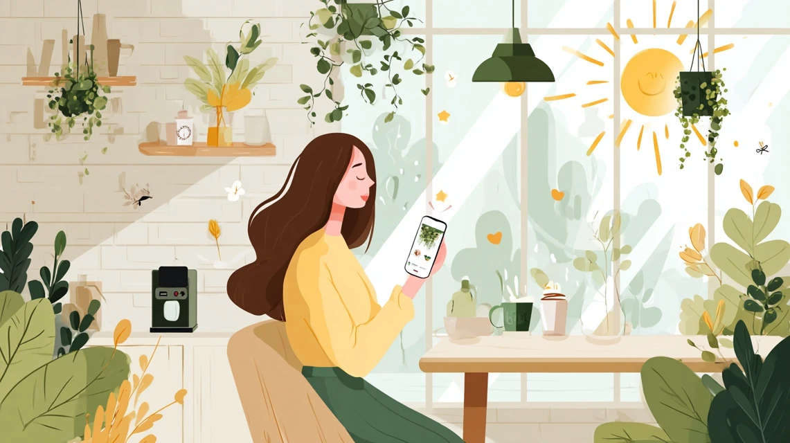 他県店舗情報を調べる日本人の画像
