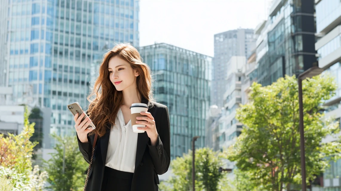 商品一覧を比較する女性の画像
